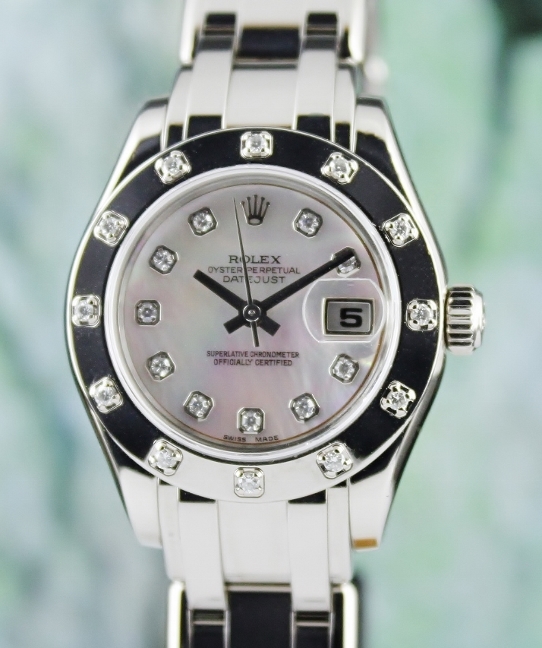 (image for) A ROLEX 18K WHITE GOLD LADY - DATEJUST PEARLMASTER - 80319